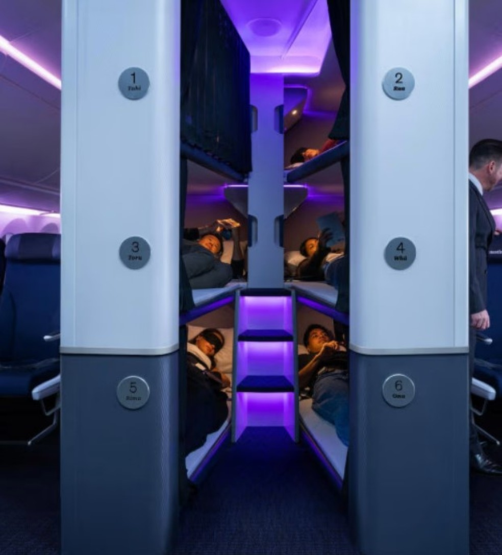 Imagem 3 de Companhia aérea vai oferecer beliches na classe econômica | G1